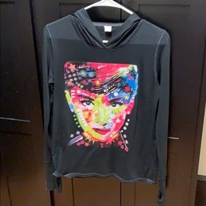 Audrey Hepburn Hooded Long sleeve Shirt